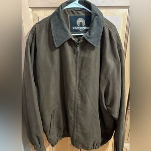 Big Man's Suede Zip Front Jacket Weatherproof 2XL